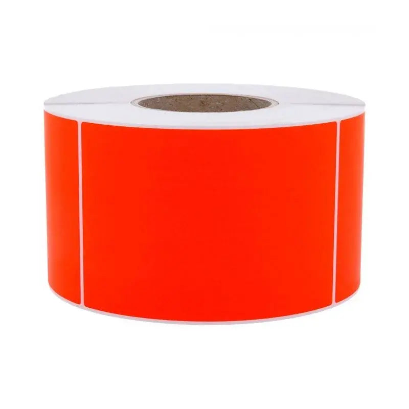 1 000 étiquettes 100 x 150 mm - Papier ROUGE FLUO Permanent - Mandrin Ø76mm.