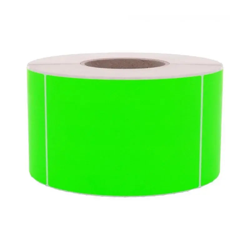 1 000 étiquettes 100 x 150 mm - Papier VERT FLUO Permanent - Mandrin Ø76mm.