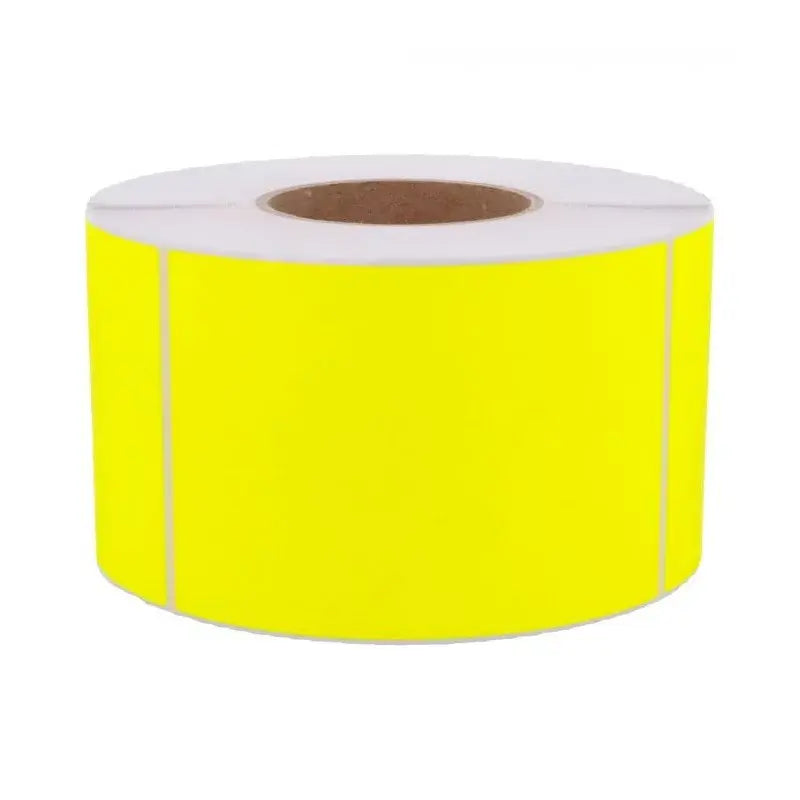 1 000 Étiquettes 100 x 150 mm - Papier JAUNE FLUO Permanent - Mandrin Ø76mm.