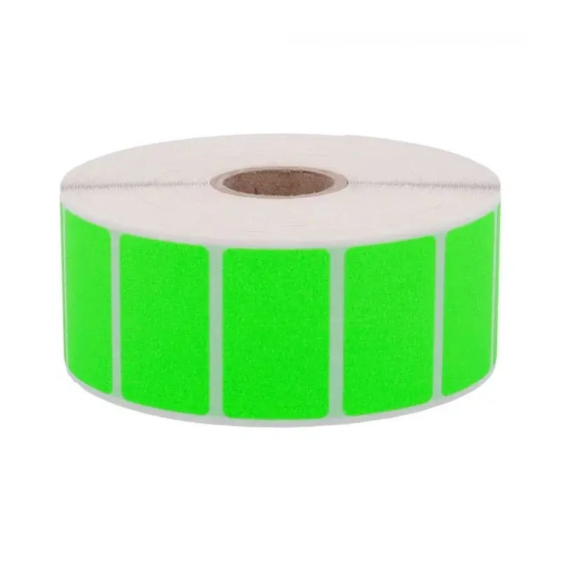 2 000 Étiquettes 38 x 23 mm - Papier Velin VERT FLUO Permanent - Mandrin Ø25mm.