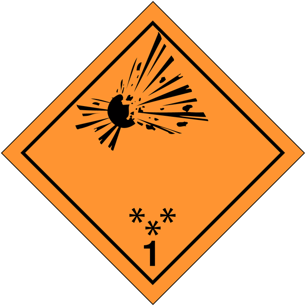 100 Étiquettes de signalisation de transport international "Matières et objets explosifs" Etiquettes𝙋𝙧𝙤