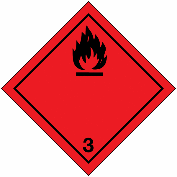 100 Étiquettes de signalisation transport international "Liquides inflammables"