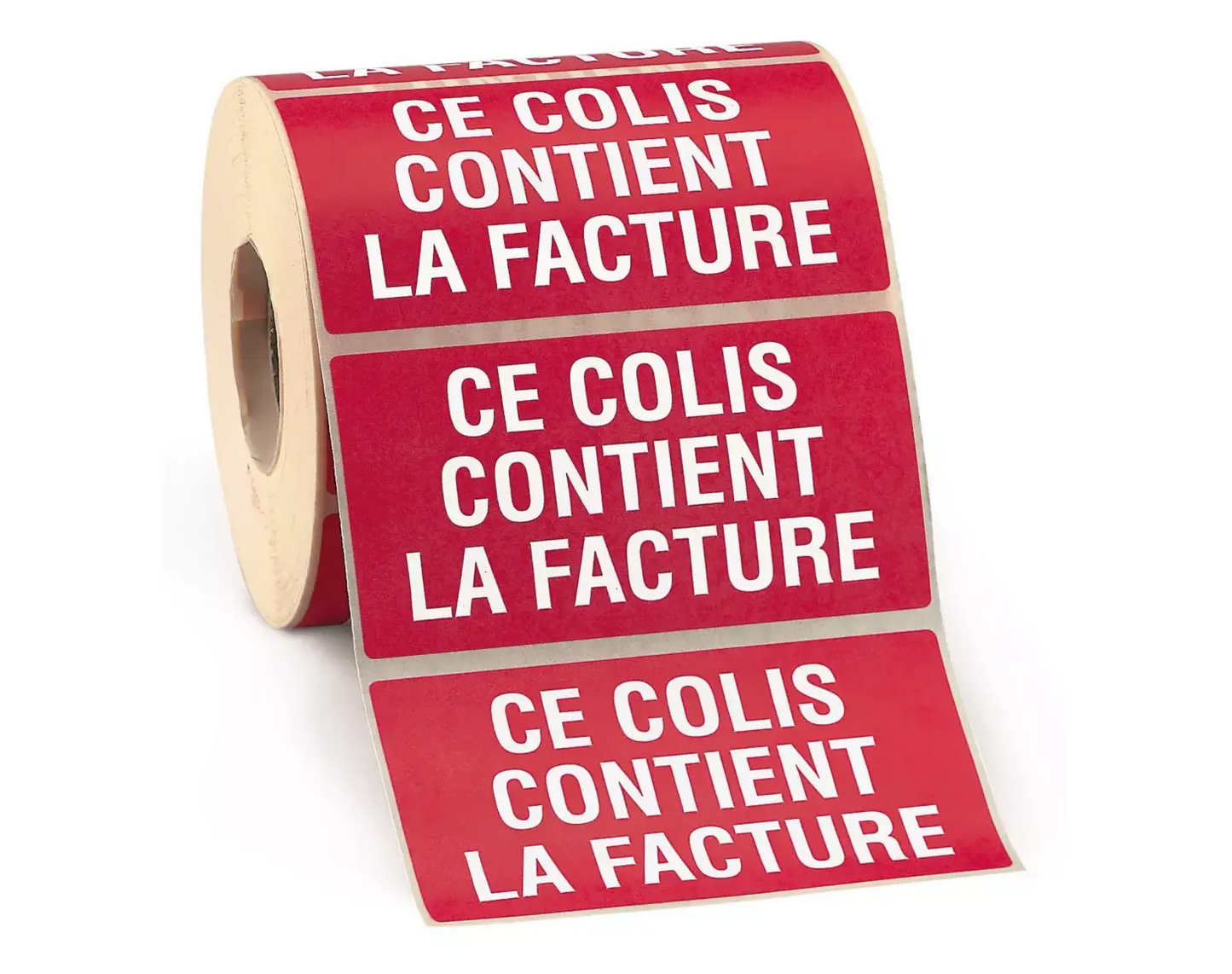 500 étiquettes d'expédition "Ce colis contient la facture" - 115x60mm ø mandrin 40 mm Etiquettes𝙋𝙧𝙤