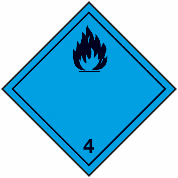 100 Étiquettes de signalisation de transport international "Dégage du gaz inflammable au contact de l'eau"