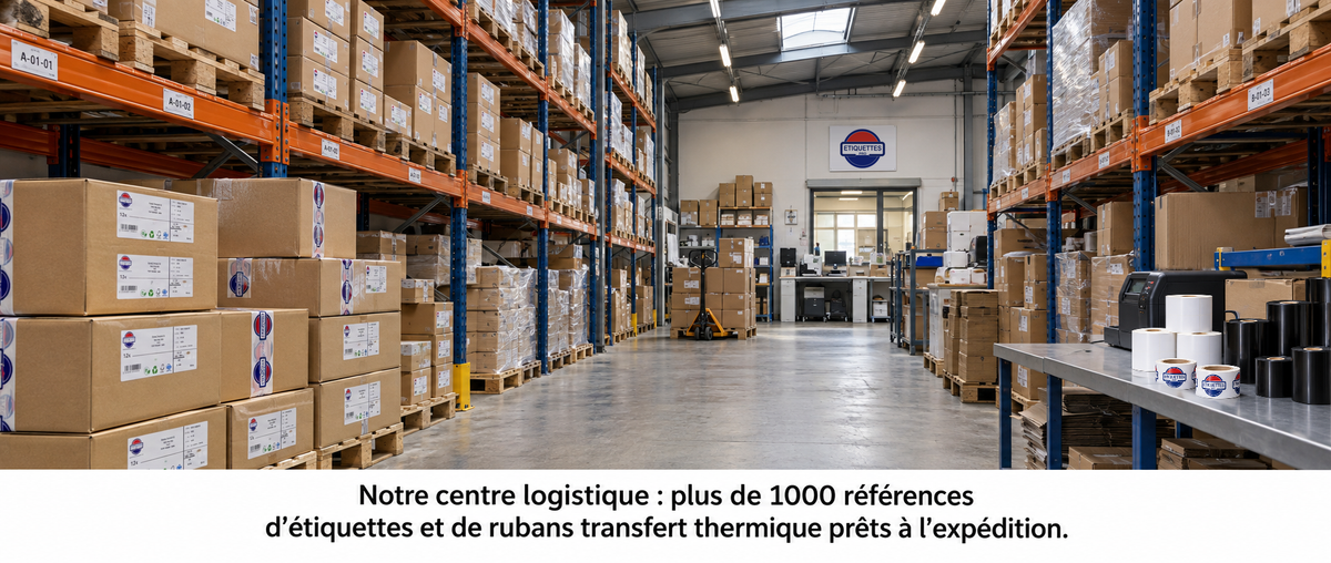 Centre logistique EtiquettesPro - entrepôt avec plus de 1000 références en stock