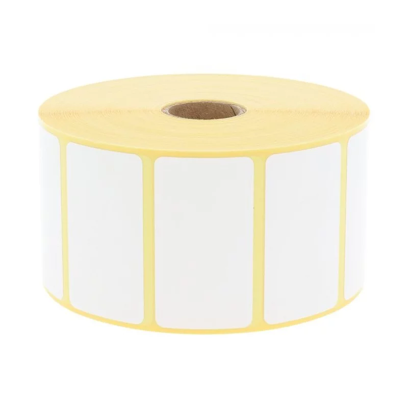 2100 étiquettes Papier Couché 57 x 32 mm - Mandrin Ø25mm - Compatible Zebra 3006318.